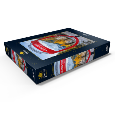 Darstellung des Puzzle Motivs Val Morteratsch mit Blick zu Bernina Gruppe 1000 Puzzle Schachtel Ansicht1