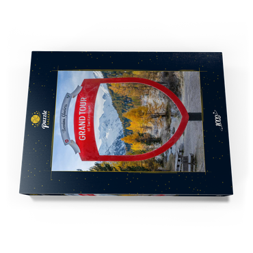 Darstellung des Puzzle Motivs Val Morteratsch mit Blick zu Bernina Gruppe 1000 Puzzle Schachtel Ansicht3