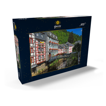 Darstellung des Puzzle Motivs Fachwerkhäuser an der Rur, Monschau 1000 Puzzle Schachtel Ansicht2