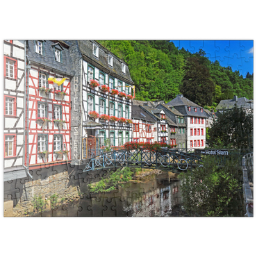 Darstellung des Puzzle Motivs puzzleplate Fachwerkhäuser an der Rur, Monschau 200 Puzzle