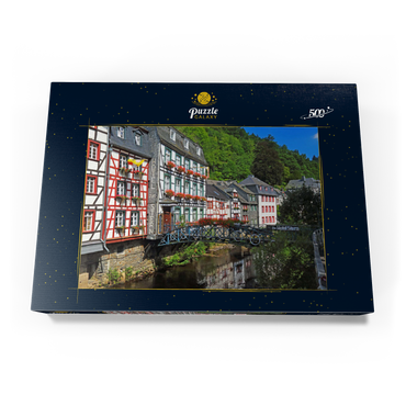 Darstellung des Puzzle Motivs Fachwerkhäuser an der Rur, Monschau 500 Puzzle Schachtel Ansicht3