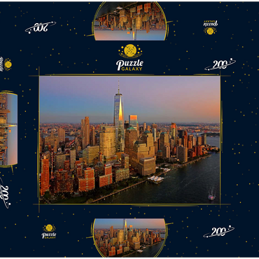 Darstellung des Puzzle Motivs Blick zum One World Trade Center, Manhattan, USA 200 Puzzle Schachtel 3D Modell