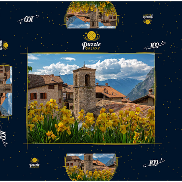 Darstellung des Puzzle Motivs Ville del Monte, Tenno, Gardasee, Provinz Trient, Trentino-Südtirol, Italien 100 Puzzle Schachtel 3D Modell