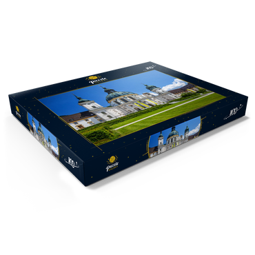 Darstellung des Puzzle Motivs Kloster Ettal in den Ammergauer Alpen 100 Puzzle Schachtel Ansicht1
