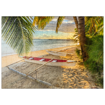 Darstellung des Puzzle Motivs puzzleplate Palmenstrand am Hotel Les Tipaniers am Hauru Point, Insel Moorea 200 Puzzle