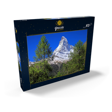 Darstellung des Puzzle Motivs Blick zum Matterhorn (4478m), Zermatt, Kanton Wallis 100 Puzzle Schachtel Ansicht2