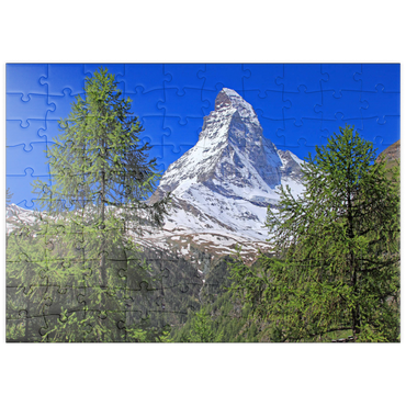 Darstellung des Puzzle Motivs puzzleplate Blick zum Matterhorn (4478m), Zermatt, Kanton Wallis 100 Puzzle