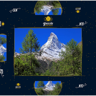 Darstellung des Puzzle Motivs Blick zum Matterhorn (4478m), Zermatt, Kanton Wallis 100 Puzzle Schachtel 3D Modell
