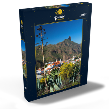 Darstellung des Puzzle Motivs Blick auf Tejada und zum Roque Bentayga (1404m), Gran Canaria, Kanarische Inseln, Spanien 200 Puzzle Schachtel Ansicht2