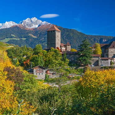Darstellung des Puzzle Motivs Schloss Tirol im Dorf Tirol bei Meran, Provinz Bozen, Trentino-Südtirol, Italien 200 Puzzle 3D Modell