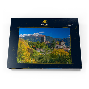 Darstellung des Puzzle Motivs Schloss Tirol im Dorf Tirol bei Meran, Provinz Bozen, Trentino-Südtirol, Italien 500 Puzzle Schachtel Ansicht3