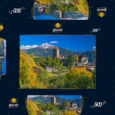 Darstellung des Puzzle Motivs Schloss Tirol im Dorf Tirol bei Meran, Provinz Bozen, Trentino-Südtirol, Italien 500 Puzzle Schachtel 3D Modell