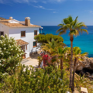 Darstellung des Puzzle Motivs Ferienhaus an der Küste bei Moraira, Costa Blanca, Spanien 100 Puzzle 3D Modell