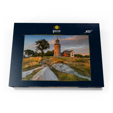Darstellung des Puzzle Motivs Abend am Hammeren Fyr Leuchtturm bei Sandvig 1000 Puzzle Schachtel Ansicht3