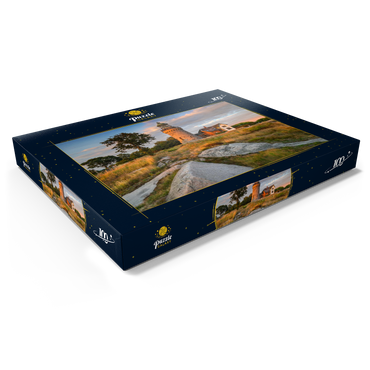 Darstellung des Puzzle Motivs Abend am Hammeren Fyr Leuchtturm bei Sandvig 100 Puzzle Schachtel Ansicht1