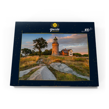 Darstellung des Puzzle Motivs Abend am Hammeren Fyr Leuchtturm bei Sandvig 100 Puzzle Schachtel Ansicht3