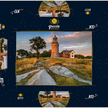 Darstellung des Puzzle Motivs Abend am Hammeren Fyr Leuchtturm bei Sandvig 100 Puzzle Schachtel 3D Modell