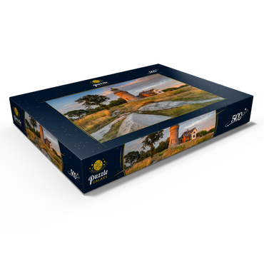 Darstellung des Puzzle Motivs Abend am Hammeren Fyr Leuchtturm bei Sandvig 500 Puzzle Schachtel Ansicht1