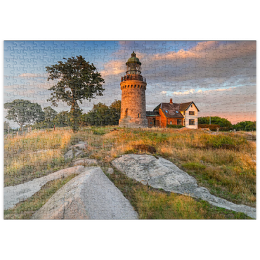 Darstellung des Puzzle Motivs puzzleplate Abend am Hammeren Fyr Leuchtturm bei Sandvig 500 Puzzle