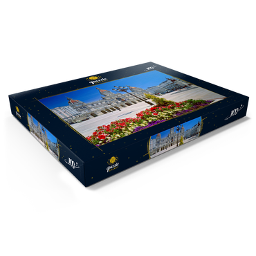 Darstellung des Puzzle Motivs Rathaus mit der Statue der Marka Pita 100 Puzzle Schachtel Ansicht1