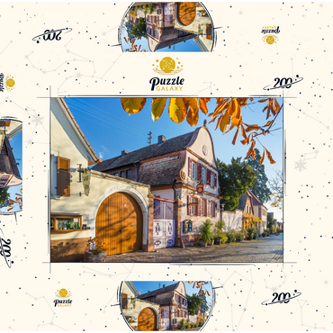 Darstellung des Puzzle Motivs Winzerhäuser in Rhodt unter Rietburg, südliche Weinstraße 200 Puzzle Schachtel 3D Modell