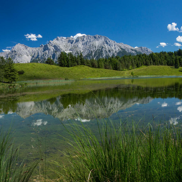 Darstellung des Puzzle Motivs Wildensee gegen Karwendelgebirge (2385m), Mittenwald, Oberbayern 500 Puzzle 3D Modell