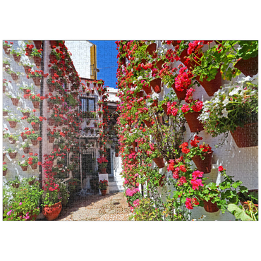 Darstellung des Puzzle Motivs puzzleplate Festival der Patios in der Altstadt von Cordoba, Andalusien, Spanien 1000 Puzzle