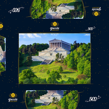 Darstellung des Puzzle Motivs Walhalla an der Donau bei Donaustauf, Oberpfalz, Bayern, Deutschland 500 Puzzle Schachtel 3D Modell