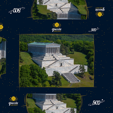 Darstellung des Puzzle Motivs Blick zur Walhalla an der Donau bei Donaustauf, Oberpfalz, Bayern, Deutschland 500 Puzzle Schachtel 3D Modell