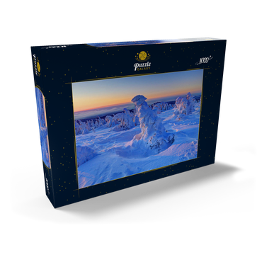 Darstellung des Puzzle Motivs Winter am Gipfel des Brocken (1142m), Harz, Sachsen-Anhalt, Deutschland 1000 Puzzle Schachtel Ansicht2