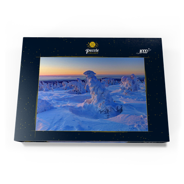 Darstellung des Puzzle Motivs Winter am Gipfel des Brocken (1142m), Harz, Sachsen-Anhalt, Deutschland 1000 Puzzle Schachtel Ansicht3