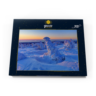 Darstellung des Puzzle Motivs Winter am Gipfel des Brocken (1142m), Harz, Sachsen-Anhalt, Deutschland 200 Puzzle Schachtel Ansicht3