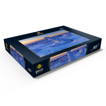 Darstellung des Puzzle Motivs Winter am Gipfel des Brocken (1142m), Harz, Sachsen-Anhalt, Deutschland 500 Puzzle Schachtel Ansicht1