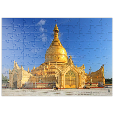 Darstellung des Puzzle Motivs puzzleplate Maha Wizaya Pagode in Yangon, Myanmar (Burma) 100 Puzzle