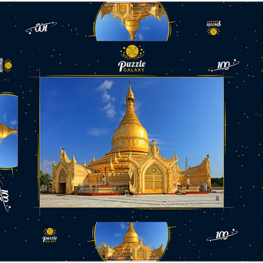 Darstellung des Puzzle Motivs Maha Wizaya Pagode in Yangon, Myanmar (Burma) 100 Puzzle Schachtel 3D Modell