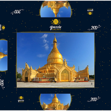 Darstellung des Puzzle Motivs Maha Wizaya Pagode in Yangon, Myanmar (Burma) 200 Puzzle Schachtel 3D Modell