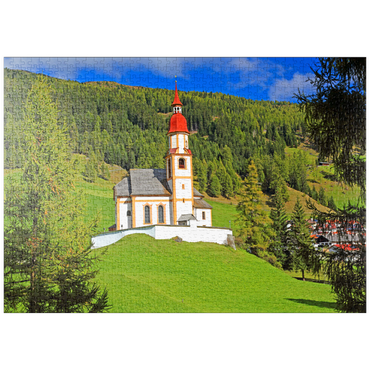 Darstellung des Puzzle Motivs puzzleplate Bergkirche in Obernberg am Brenner, Tirol, Österreich 1000 Puzzle