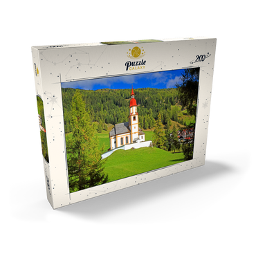 Darstellung des Puzzle Motivs Bergkirche in Obernberg am Brenner, Tirol, Österreich 200 Puzzle Schachtel Ansicht2