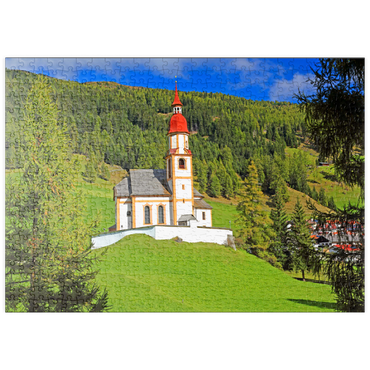 Darstellung des Puzzle Motivs puzzleplate Bergkirche in Obernberg am Brenner, Tirol, Österreich 500 Puzzle
