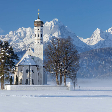 Darstellung des Puzzle Motivs Wallfahrtskirche St. Coloman bei Schwangau, Füssen im Ostallgäu 500 Puzzle 3D Modell