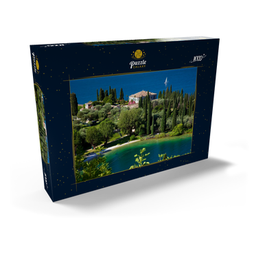 Darstellung des Puzzle Motivs Punta San Vigilio, Gardasee, Provinz Verona, Venetien, Italien 1000 Puzzle Schachtel Ansicht2