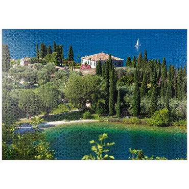 Darstellung des Puzzle Motivs puzzleplate Punta San Vigilio, Gardasee, Provinz Verona, Venetien, Italien 1000 Puzzle