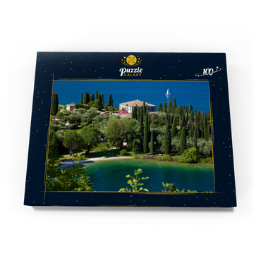 Darstellung des Puzzle Motivs Punta San Vigilio, Gardasee, Provinz Verona, Venetien, Italien 100 Puzzle Schachtel Ansicht3