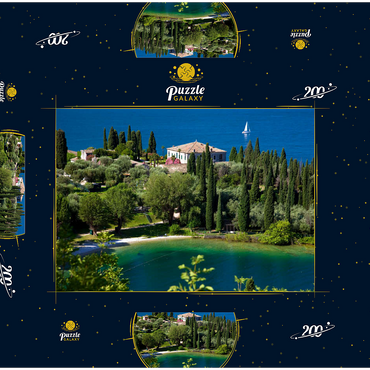 Darstellung des Puzzle Motivs Punta San Vigilio, Gardasee, Provinz Verona, Venetien, Italien 200 Puzzle Schachtel 3D Modell