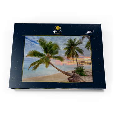 Darstellung des Puzzle Motivs Palmenstrand am Hauru Point, Insel Moorea, Französisch Polynesien, Südsee 1000 Puzzle Schachtel Ansicht3