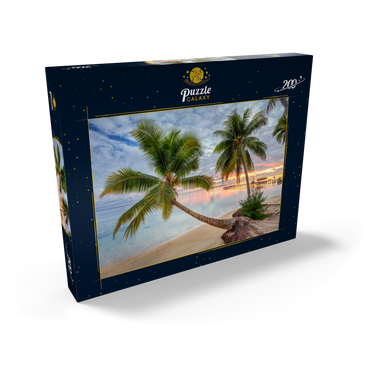 Darstellung des Puzzle Motivs Palmenstrand am Hauru Point, Insel Moorea, Französisch Polynesien, Südsee 200 Puzzle Schachtel Ansicht2