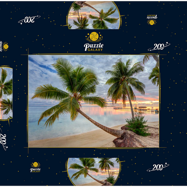 Darstellung des Puzzle Motivs Palmenstrand am Hauru Point, Insel Moorea, Französisch Polynesien, Südsee 200 Puzzle Schachtel 3D Modell