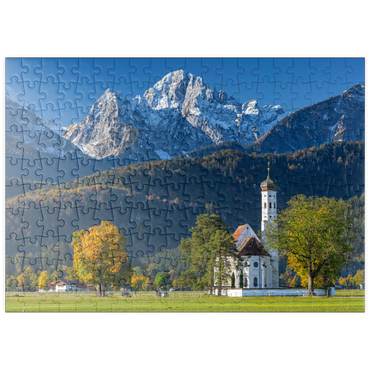 Darstellung des Puzzle Motivs puzzleplate Barocke Wallfahrtskirche St. Coloman bei Schwangau nähe Füssen im Ostallgäu 200 Puzzle