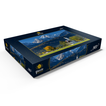 Darstellung des Puzzle Motivs Barocke Wallfahrtskirche St. Coloman bei Schwangau nähe Füssen im Ostallgäu 500 Puzzle Schachtel Ansicht1