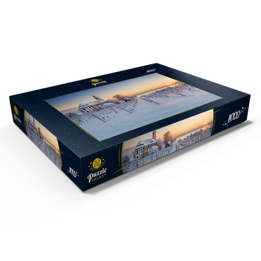 Darstellung des Puzzle Motivs Abend an der Wallfahrtskirche Birnau bei Unteruhldingen am Bodensee 1000 Puzzle Schachtel Ansicht1